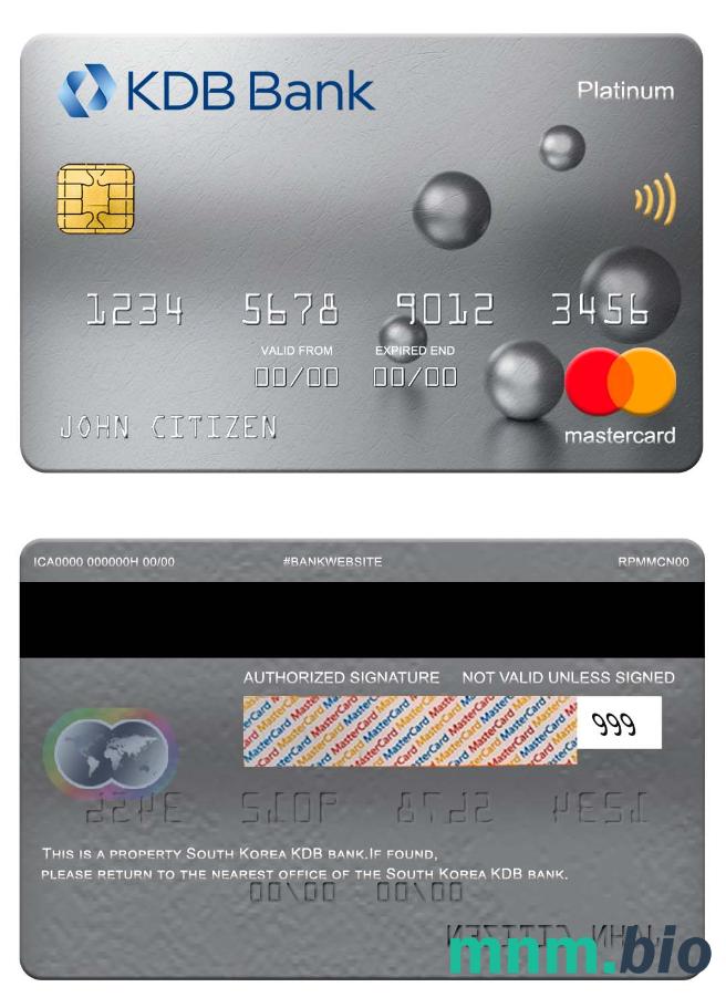 South Korea KDB bank mastercard platyna